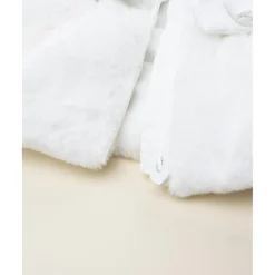 Abrigo acolchado niña blanco con inserto de peluche