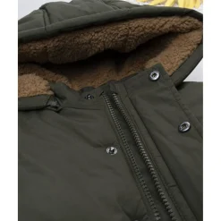 Abrigo acolchado verde con pelo sintético para niño