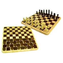 Ajedrez y Damas de madera - juego de mesa