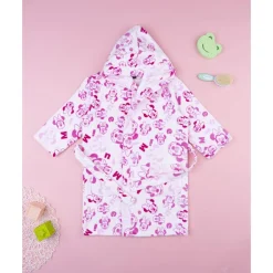 Albornoz de niña Minnie en algodón rizo