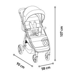 Asalvo - Silla de paseo Iconic Negro Onix