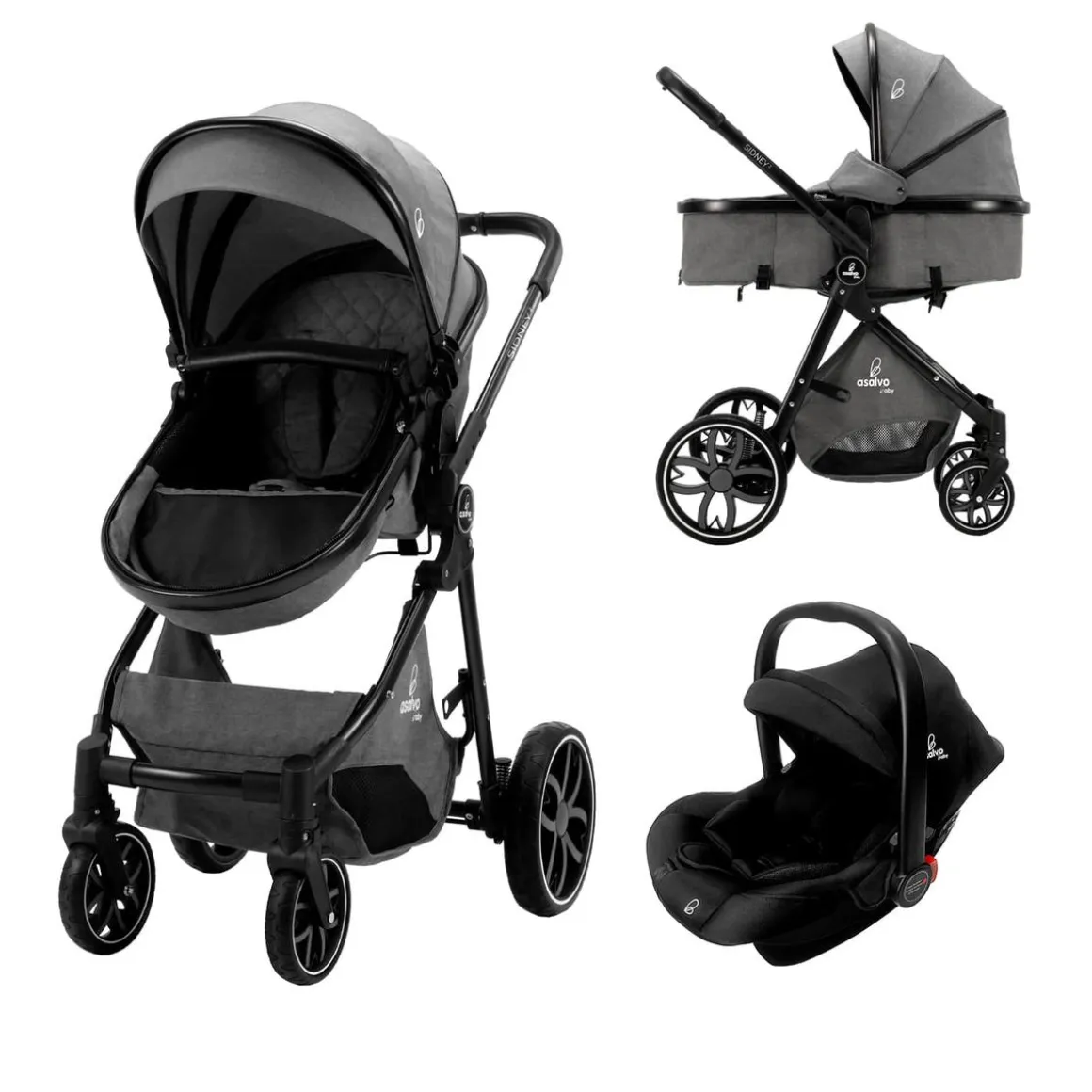 Asalvo - Trío convertible Sidney 2 Gris