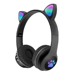 Auriculares orejas de gato bluetooth negro
