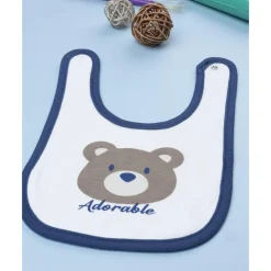 Babero de bebé azul con osito
