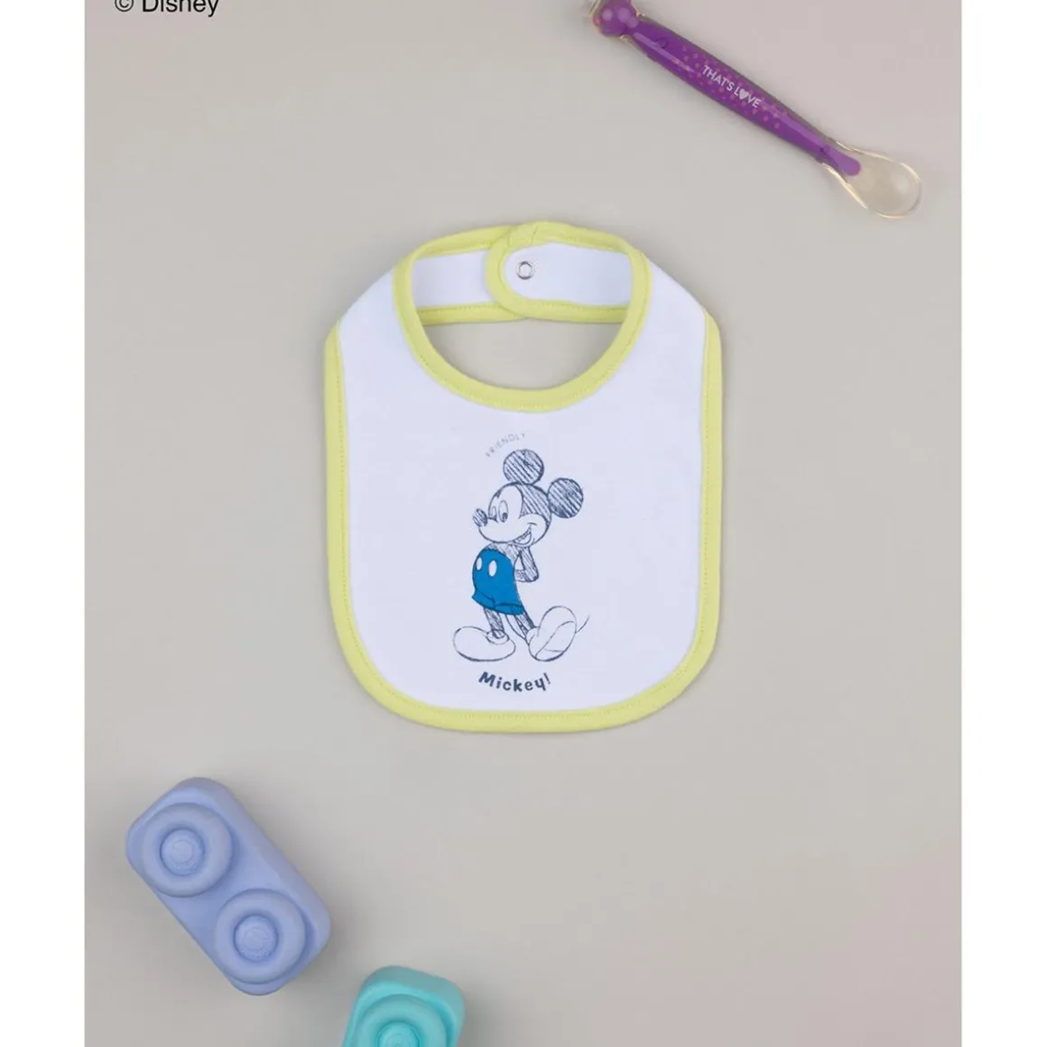 Babero Mickey de Algodón Orgánico para Niño