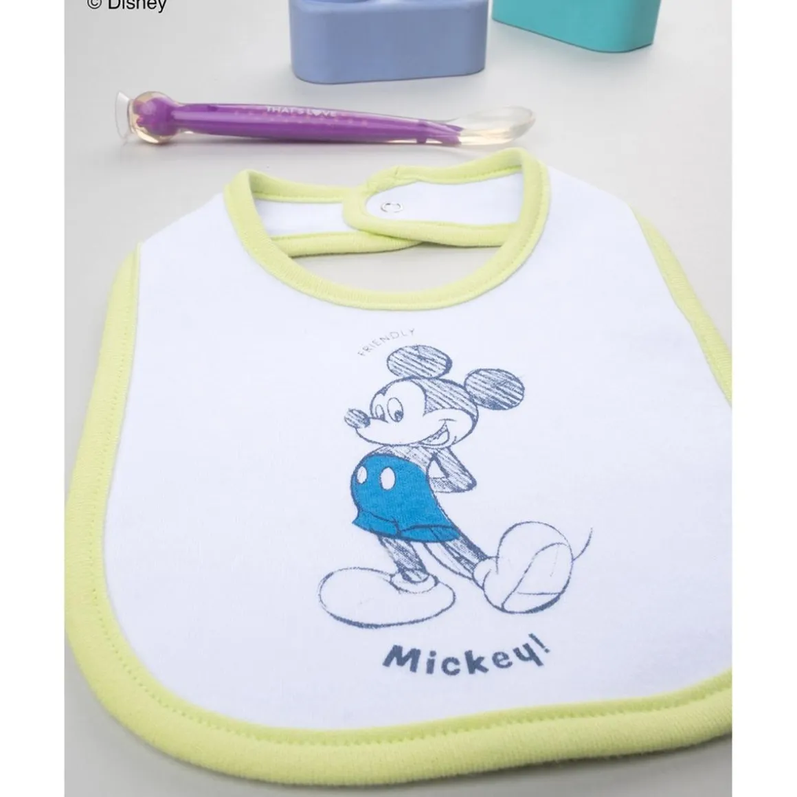 Babero Mickey de Algodón Orgánico para Niño