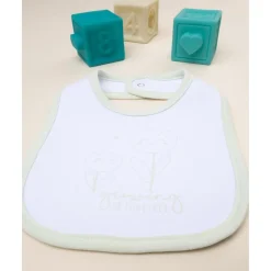 Babero niña blanco/verde
