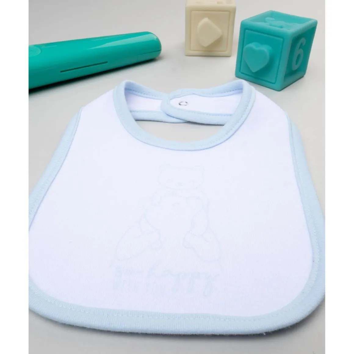 Babero niño blanco/azul