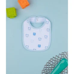 Babero niño blanco/azul con ositos