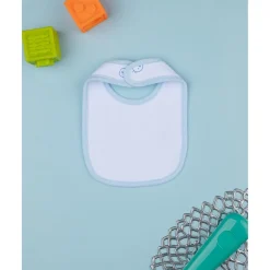 Babero niño blanco/azul con ositos