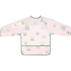 Babero Rosa Manga Larga Impermeable Ajustable ㅤ