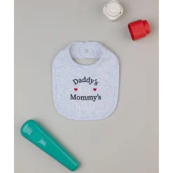 Babero Unisex Blanco "Daddy Mommy"