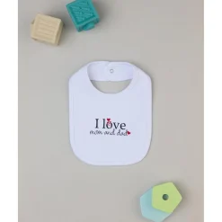 Babero Unisex Blanco "I Love"
