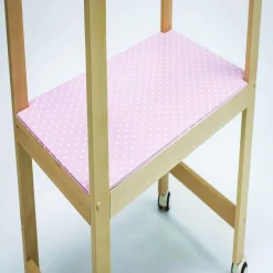 Bañera de Madera Natural Sobrebidé Topos Rosa