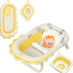 Bañera plegable con cojín y palangana