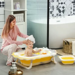 Bañera plegable con cojín y palangana