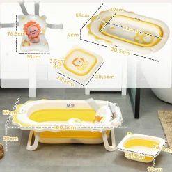 Bañera plegable con cojín y palangana