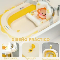 Bañera plegable con cojín y palangana