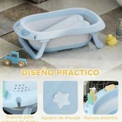 Bañera plegable para bebé Azul