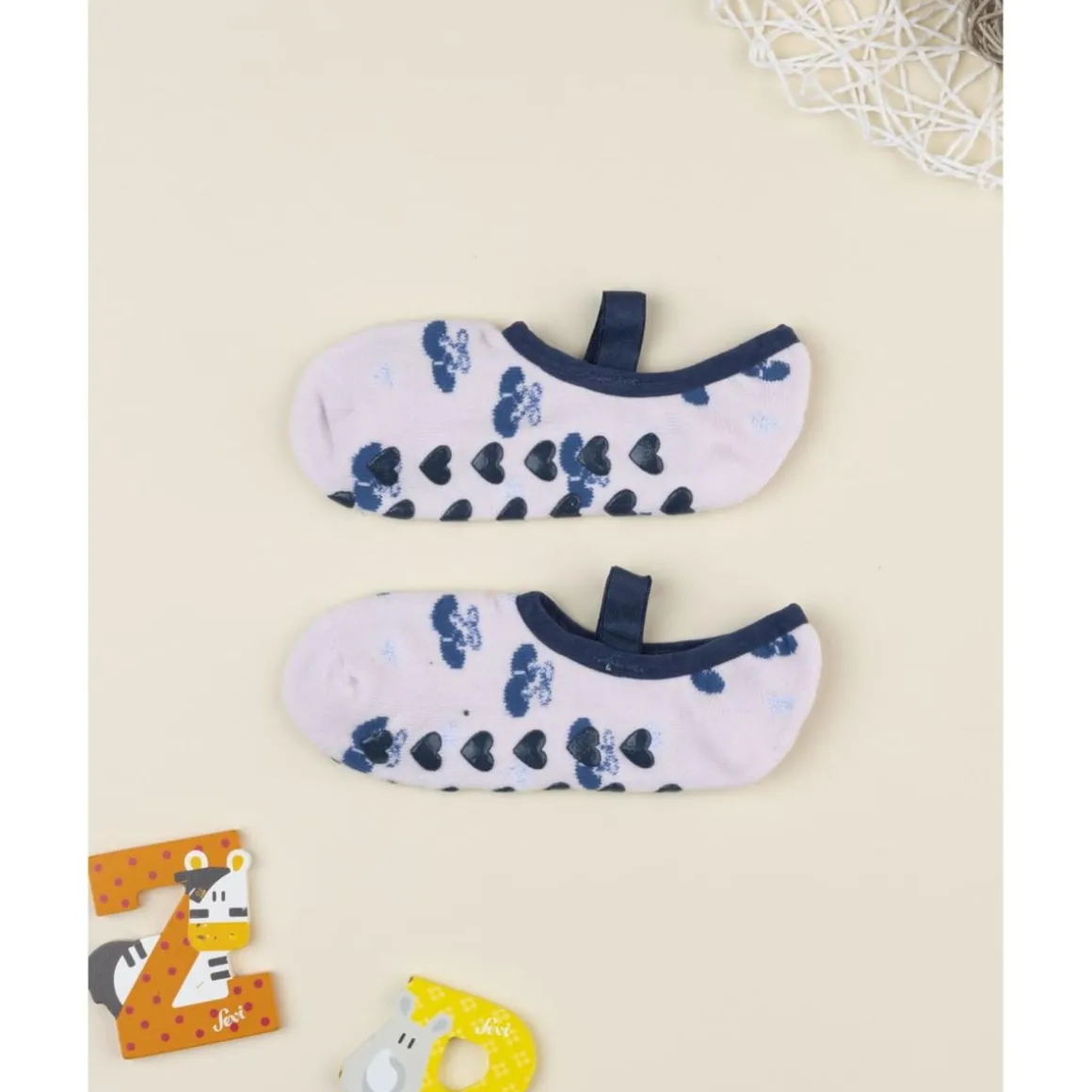 Bailarinas de punto rosa y azul para niña