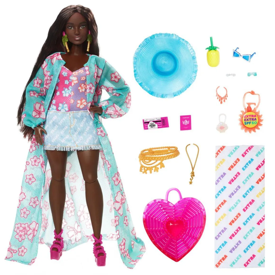 Barbie - Muñeca articulada con conjunto de moda y accesorios de viaje ㅤ