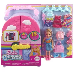 Barbie - Muñeca chelsea con armario, ropa y accesorios