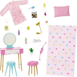 Barbie - Muñeca con dormitorio y accesorios incluidos ㅤ