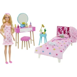 Barbie - Muñeca con dormitorio y accesorios incluidos ㅤ
