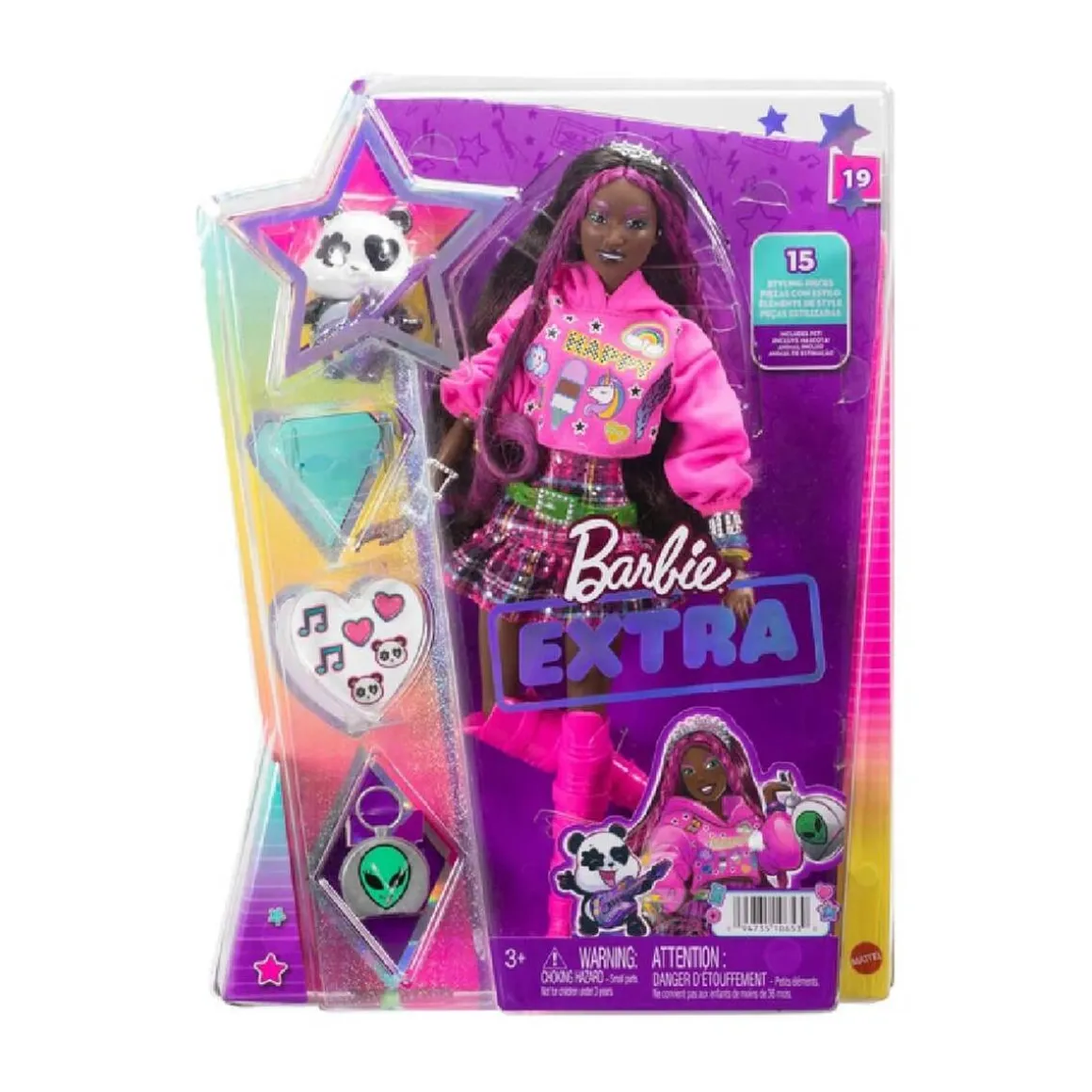 Barbie - Muñeca Extra - Mechas rosas