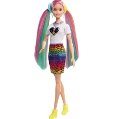 Barbie - Muñeca Pelo arcoíris y leopardo