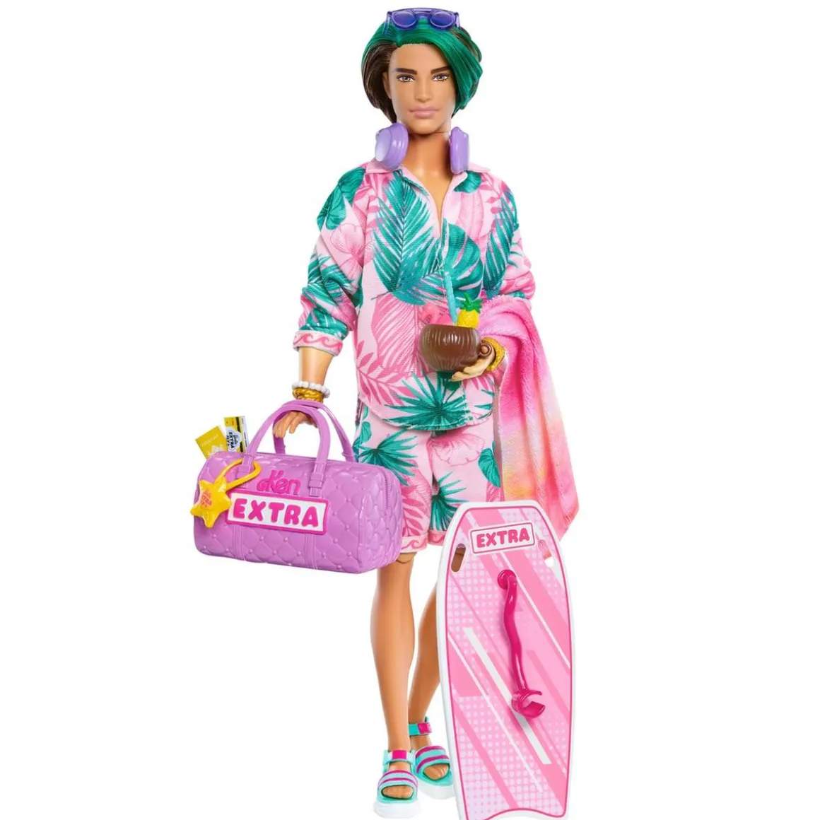 Barbie - Muñeco Ken Estilo Tropical con Accesorios ㅤ