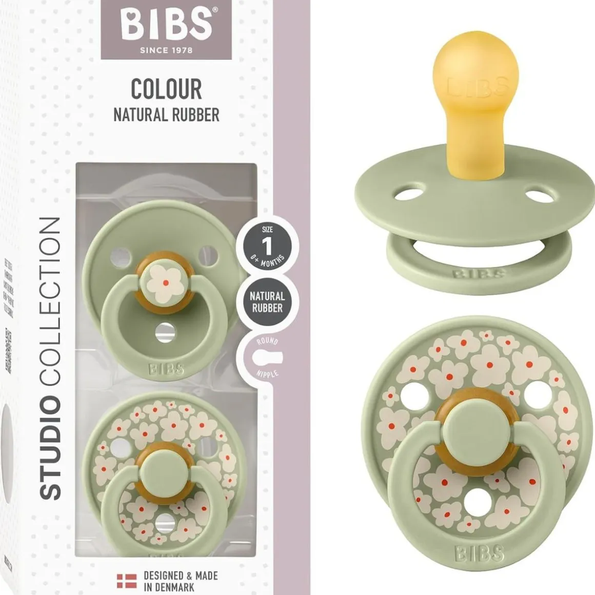 Bibs - Pack 2 chupetes Colour 0-6 meses - Jasmine sage