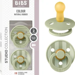 Bibs - Pack 2 chupetes Colour + 6 meses - Pin Sage Mix