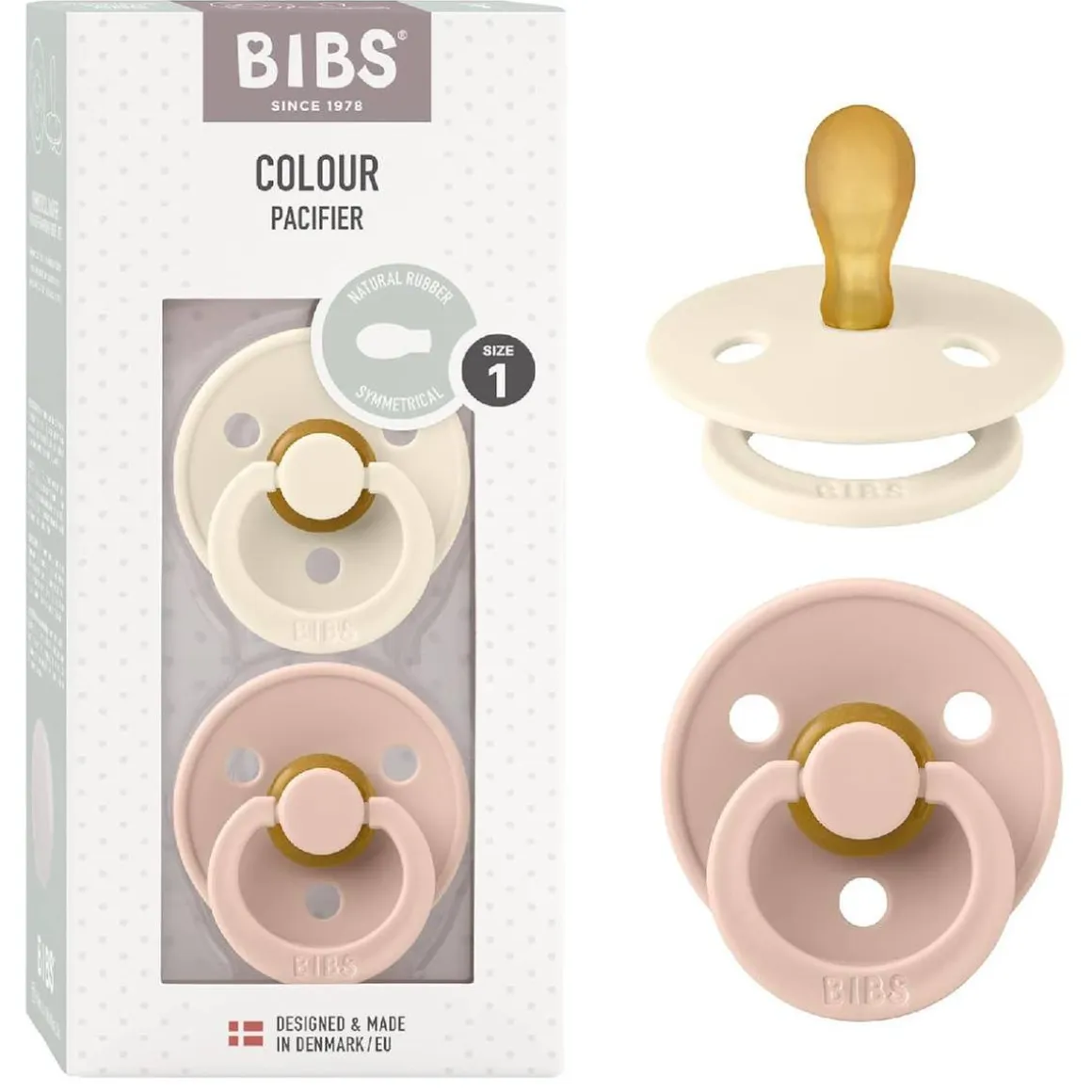 Bibs - Pack 2 chupetes Colour 0-6 meses - Ivory/Blush