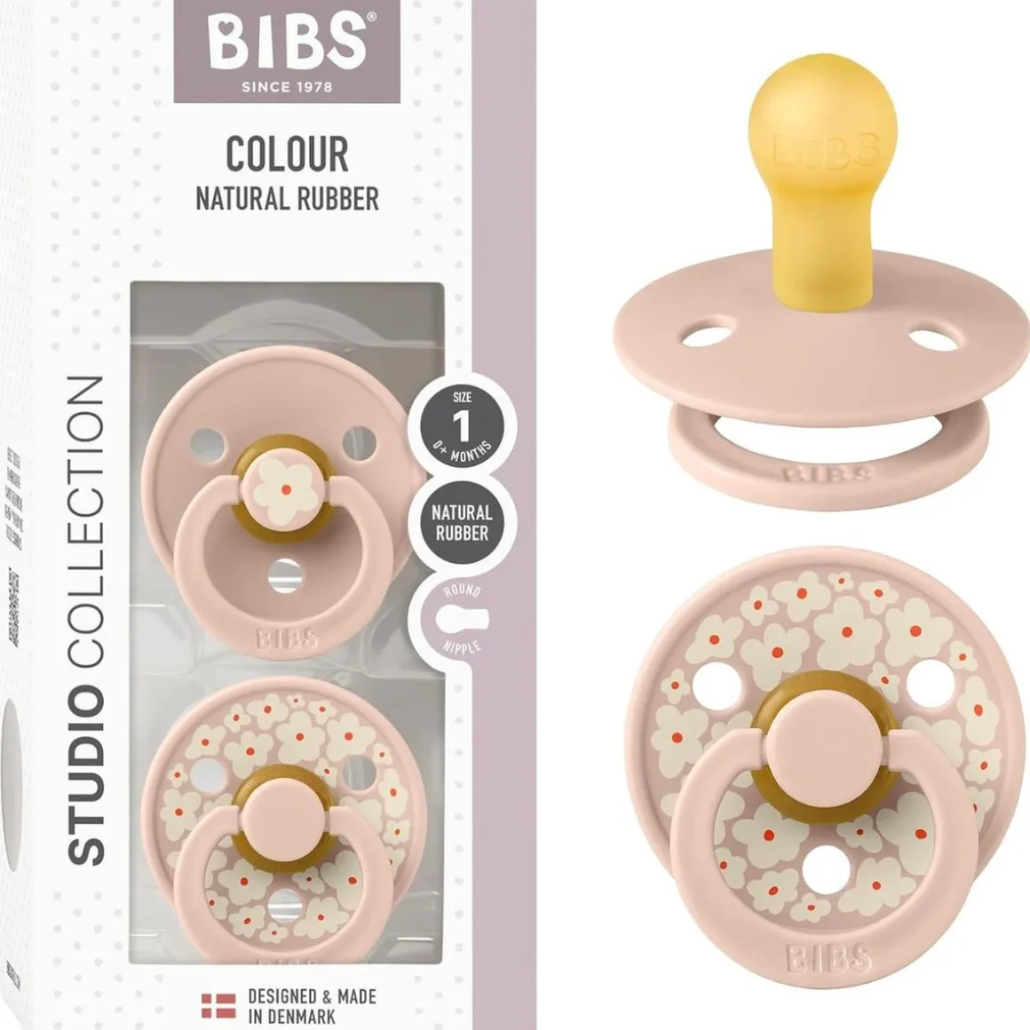 Bibs - Pack 2 chupetes Colour 0-6 meses - Jasmine blush