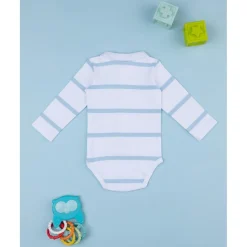 Body bebé blanco a rayas azules