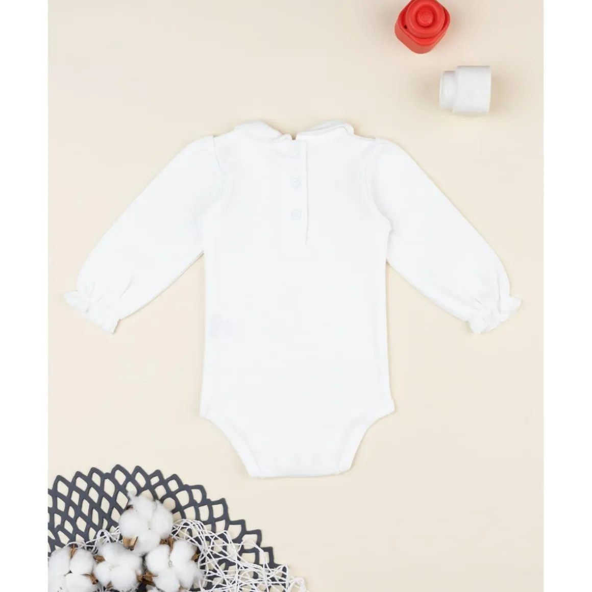 Body bebé niña blanco con bordado