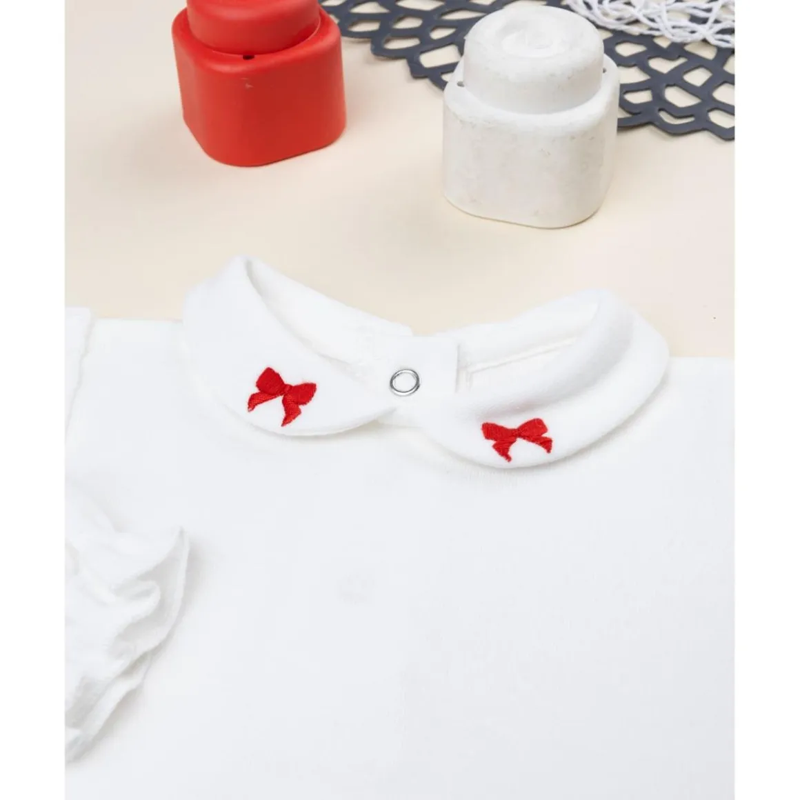 Body bebé niña blanco con bordado