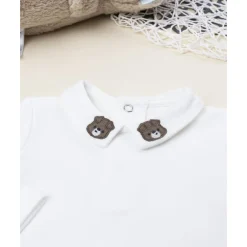 Body blanco con cuello bordado niño