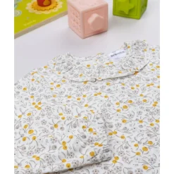 Body manga larga de niña con estampado floral