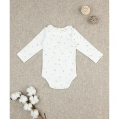 Body niña blanco con estampado allover y cuello