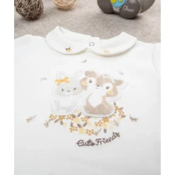 Body niña blanco con estampado de animalitos