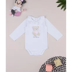 Body niña blanco estampado con cuello