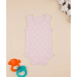 Body niña rosa margaritas blancas