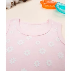 Body niña rosa margaritas blancas