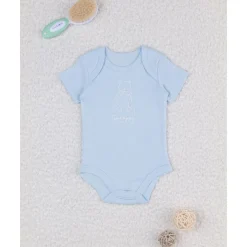 Body niño azul claro de manga corta