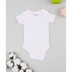 Body rosa de manga corta para bebé con estampado de flores