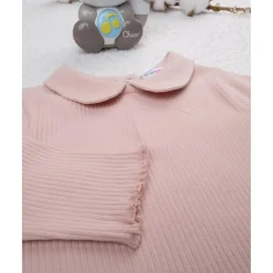 Body rosa de manga larga para niña