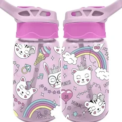 Botella cantimplora infantil de tritan 500ml con diseño de gatos
