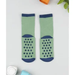 Calcetines antideslizantes niño verde T-Rex